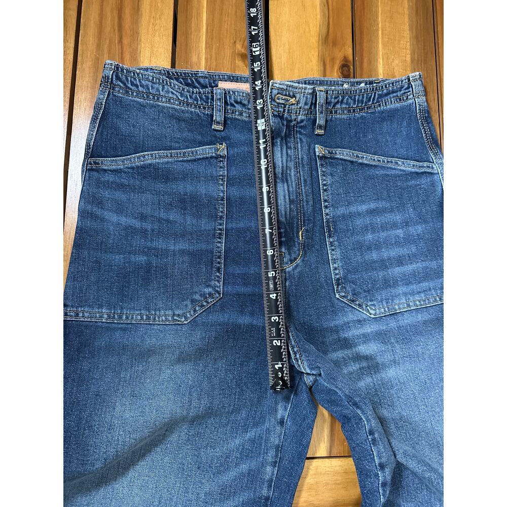 Pilcro Anthropologie Carpenter Wide Leg Jeans Size 31 High Rise Patch Pocket - Picture 7 of 8